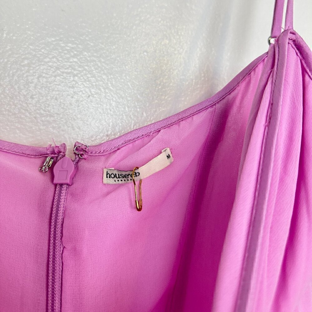 HOUSE OF CB Loren Georgette Mermaid Gown in Pink Size Medium - Picture 9 of 16